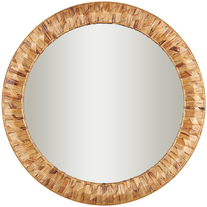 Brown Seagrass Handmade Woven Wall Mirror Medium