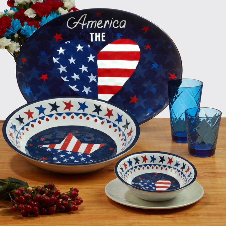 Certified International Stars & Stripes 11" Melamine Dinner Plate Set of 6