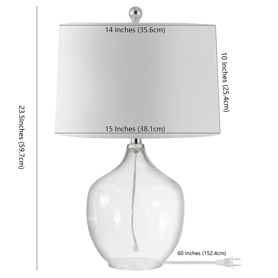 Lighting 24-inch Clear Glass Led Table Lamp 15" W X L 23.5" H Modern