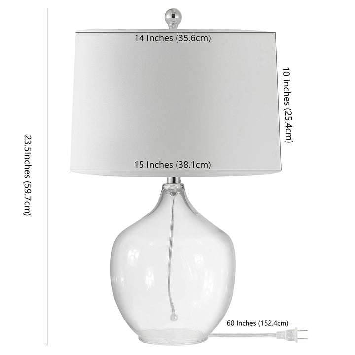 Lighting 24-inch Clear Glass Led Table Lamp 15" W X L 23.5" H Modern