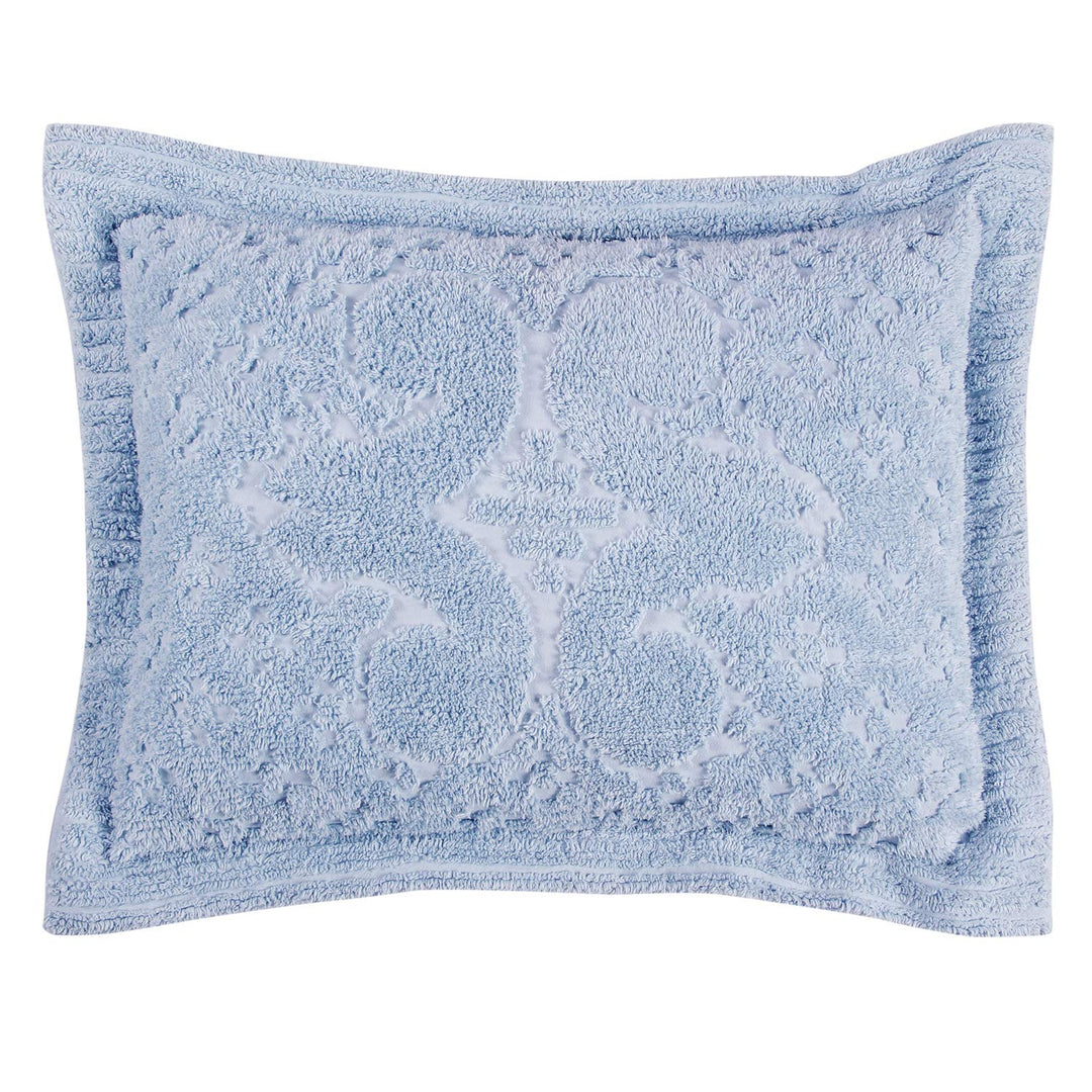 Better Trends Ashton - Super Soft & Lightweight 100% Cotton Tufted Medallion Blue - Standard Sham