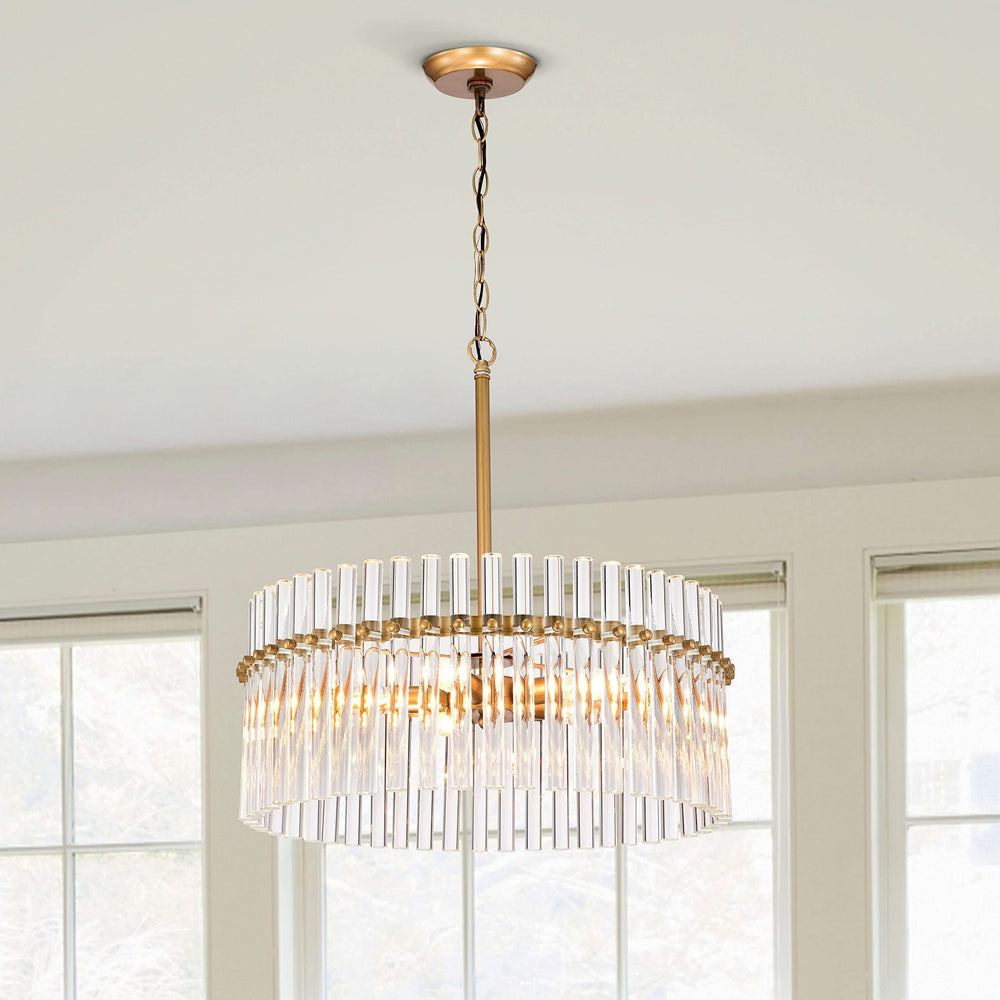 The Lighting Store Casandra 4-Light Brushed Brass Crystal Chandelier