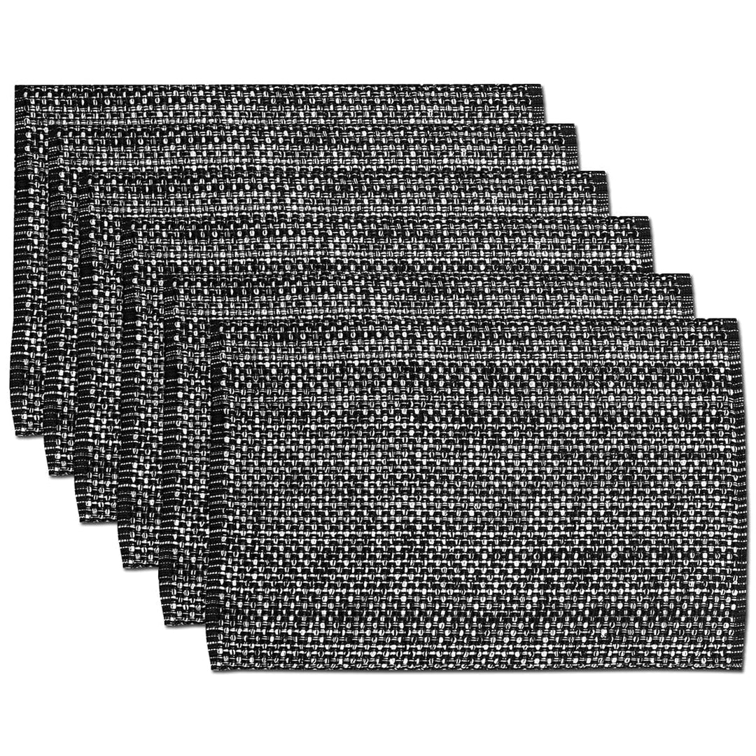 bed bath n more Trends Collection Black Cotton Two-Tone Placemats (Set of 2 4 or Set of 6