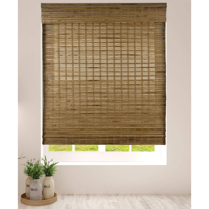 20 X 60 Bamboo Blinds Natural Wood Window Shade Cordless Lift Roman Shades - Diamond Home USA