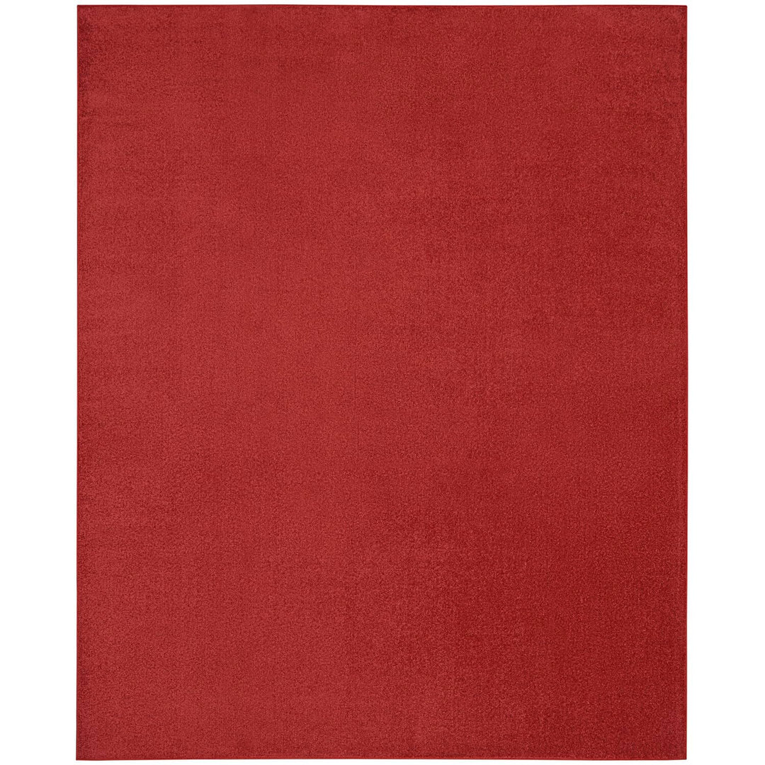 Nourison Essentials Indoor/Outdoor Brick Red 9' x 12' Area Rug Easy Cleaning Non 9' x 12' - Red