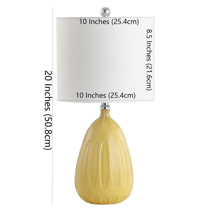 SAFAVIEH Lighting Collection Linnett Yellow 20-inch Bedroom Living Room Home