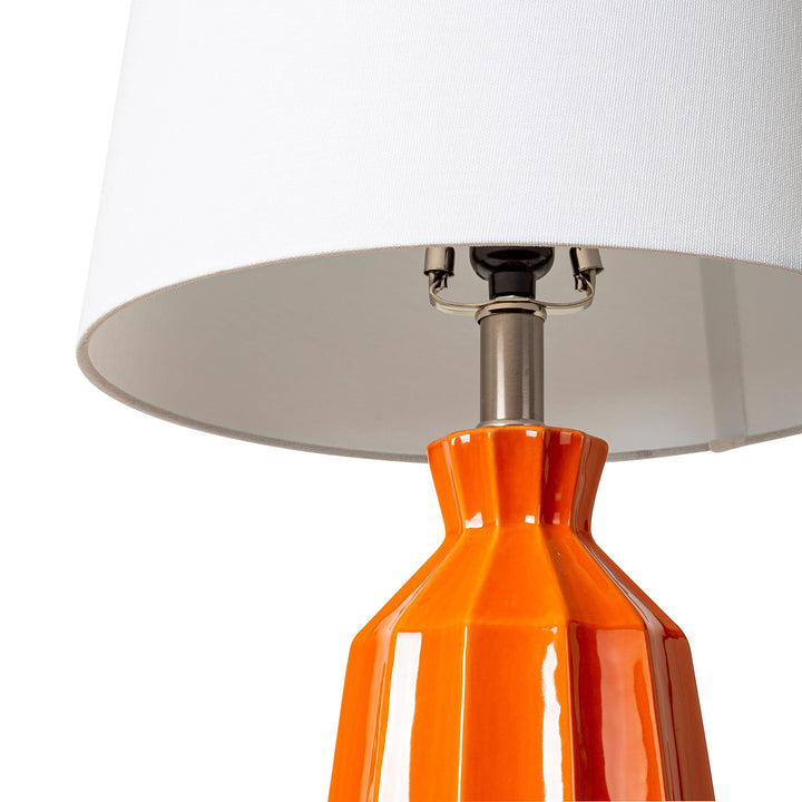 Modern Ceramic Table Lamp 24" h X 13" w 13" d Orange Contemporary