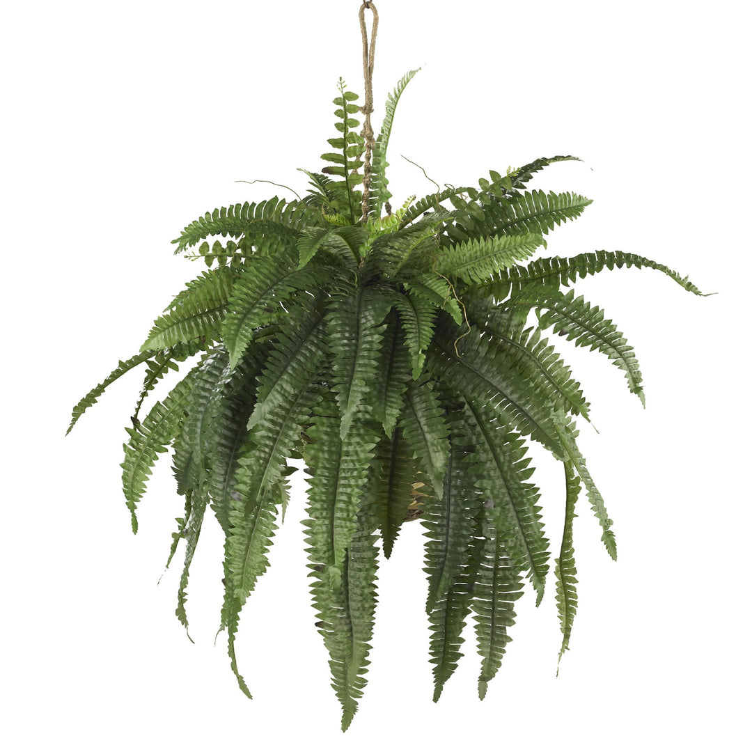 Nearly Natural 6774 22in. Large Boston Fern Hanging Basket Green