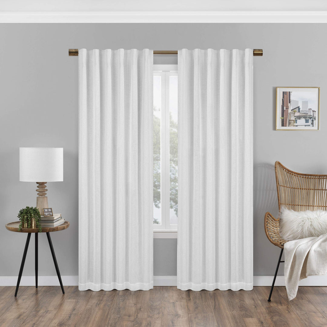 Eclipse Nora Solid Rod Pocket Curtains for Bedroom Single Panel 40 in x 84 in 108 Inches - White