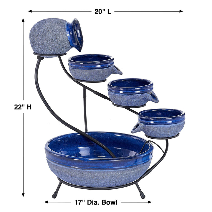 Ceramic Solar Cascade Blueberry Blue