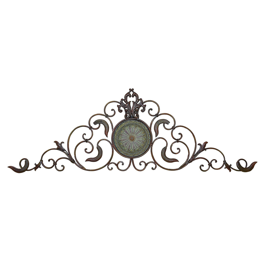 Metal Classic Horizontal Wall Decor Brown French Country Shabby Chic Natural