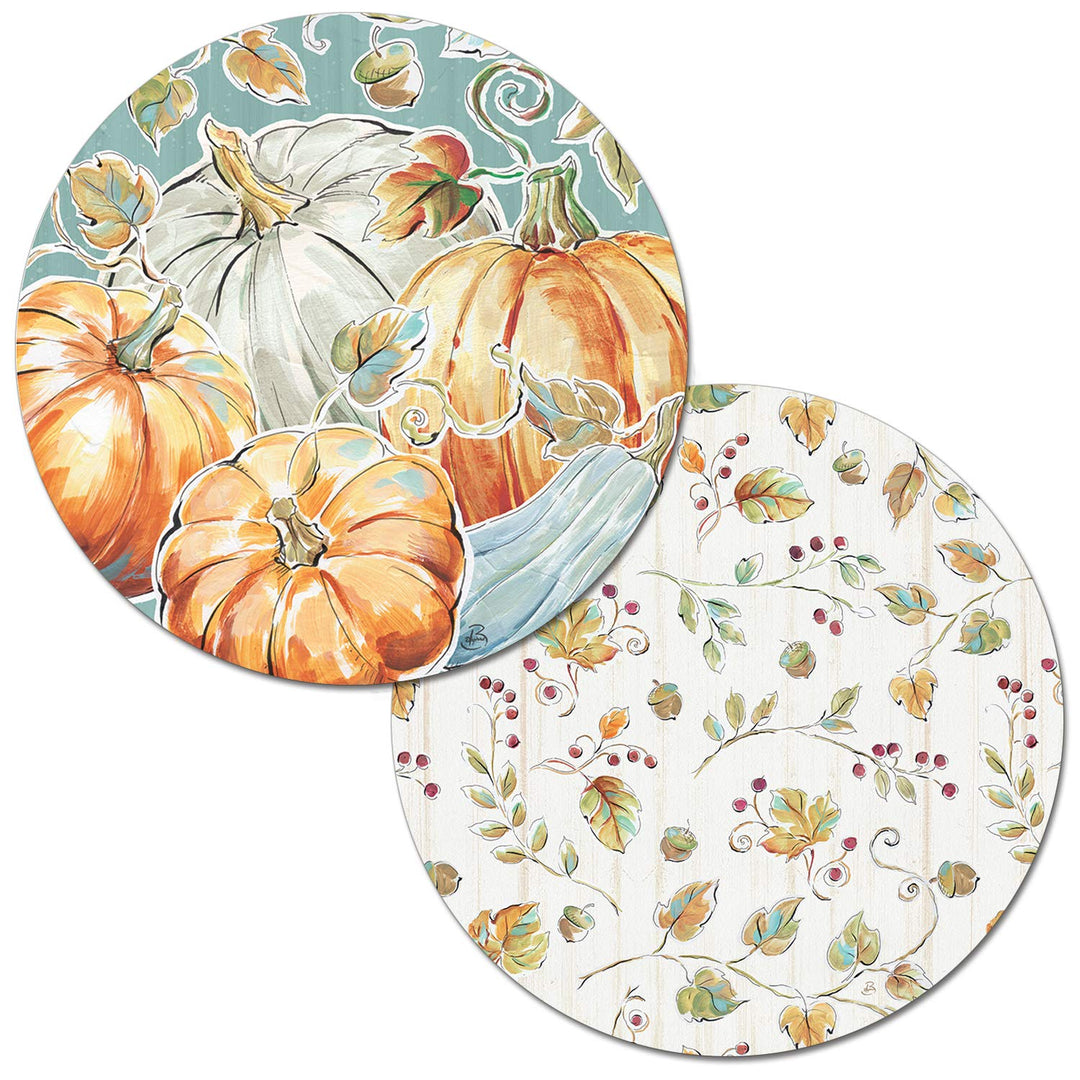 CounterArt Pumpkin Patch Reversible Easy Care Placemat Set of 4 Made in The USA