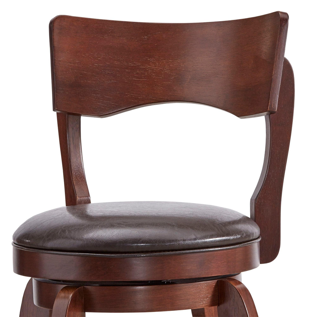 Inspire Q Lyla 24-inch Brown Counter Ight Swivel Stool by Classic Brown Faux Brown Faux Leather