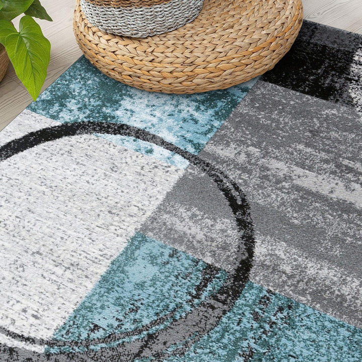 Rugshop Abstract Polypropylene Machine-Made Circle Area Rug