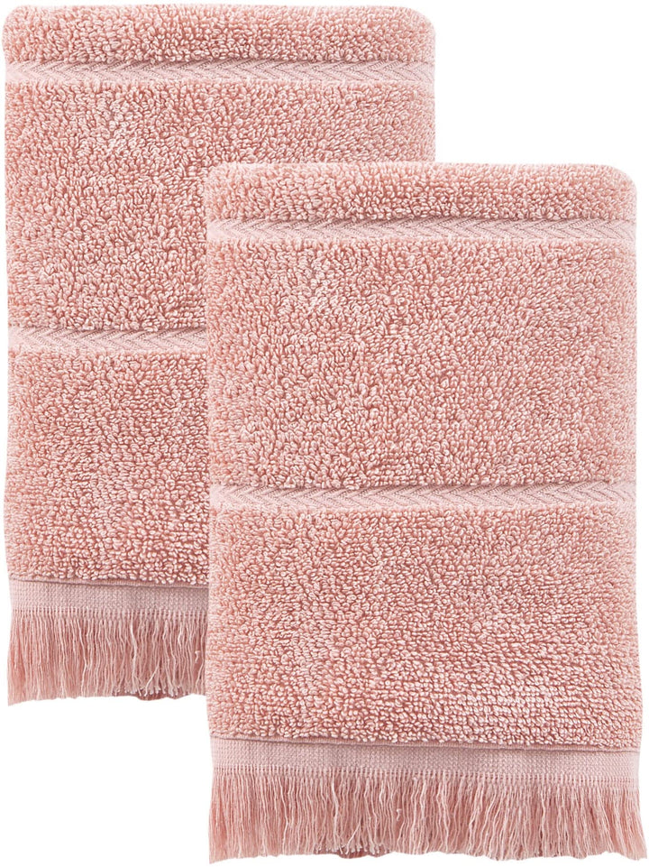 Ozan Premium Home 100% Turkish Cotton Towel Sets Highlighted with Tassel for Pink