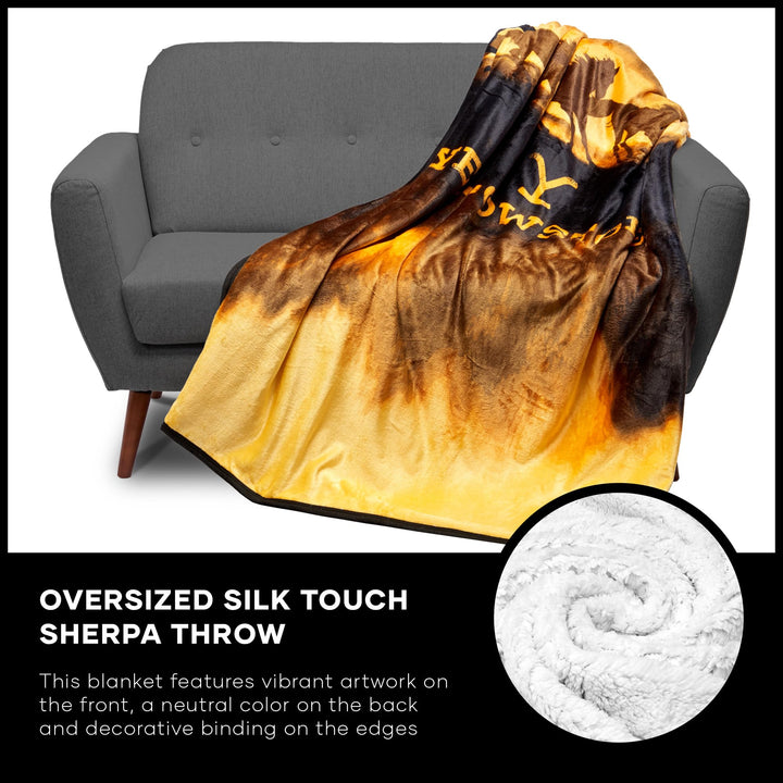 Northwest Yellowstone Oversized Silk Touch Sherpa Throw Blanket 60" x 80" Wild