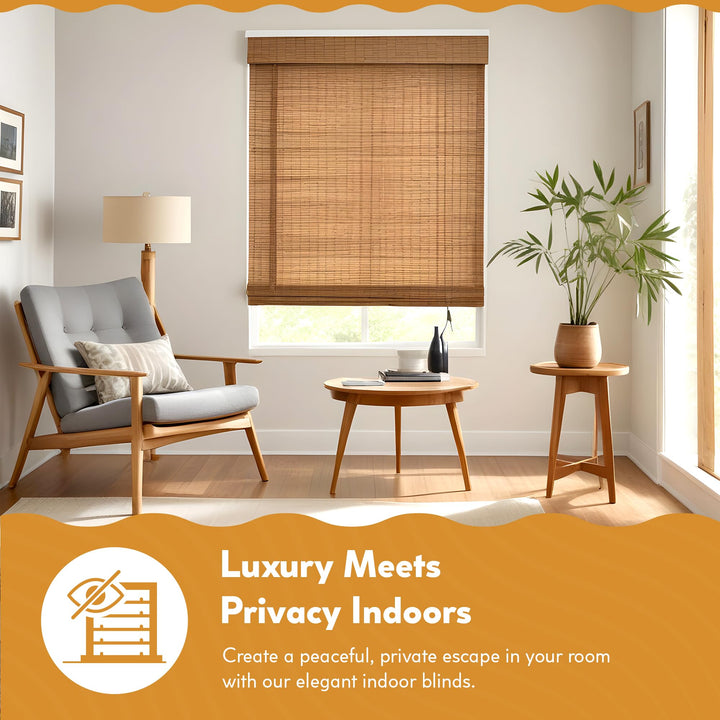 Radiance Cordless Bamboo Blinds - Flatstick Bamboo Roman Shades for Windows