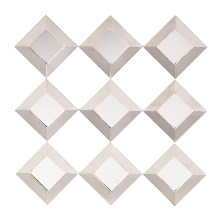 SEI Furniture Masada Mirrored Squares Wall Sculpture