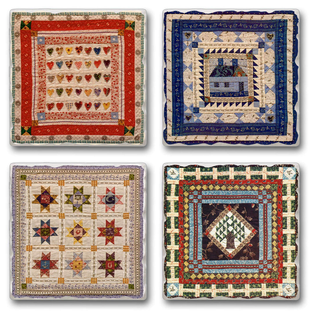 Highland Graphics American Quilts ~ 4 Tile Square assorted coasters Drink