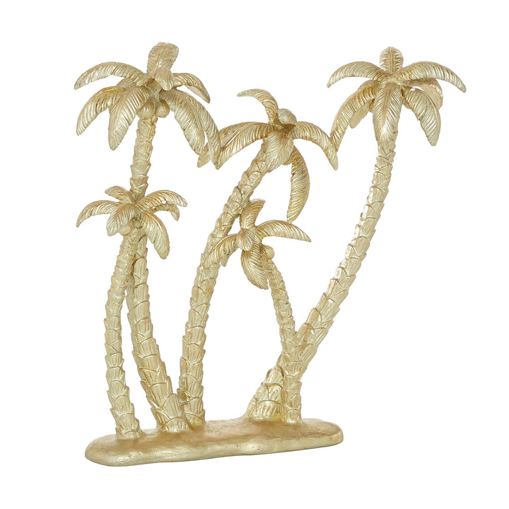 Gold Polyresin Coastal Palm Tree Sculpture 16 X 15 5 Yellow Resin