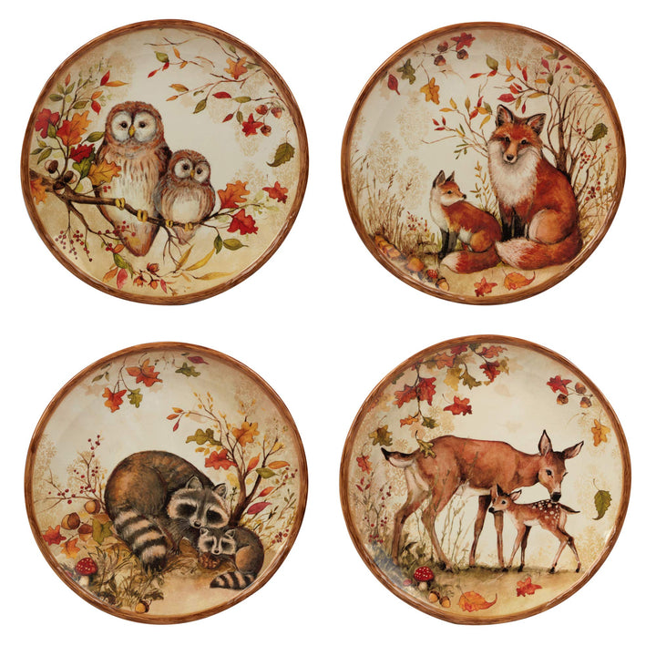 Certified International Pine Forest 10.5'' Dinner Plates Large Multicolor Set of