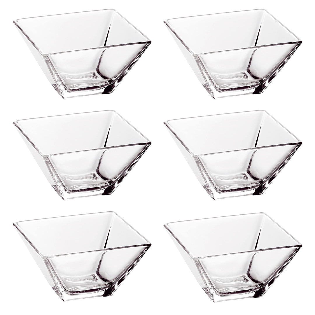 European Glass Bowl-square Dessert- Set/6-4.25" D 4.25 Clear Solid Modern