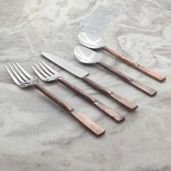 20-piece Copper Antique 4-person Flatware Set Modern Contemporary Stainless