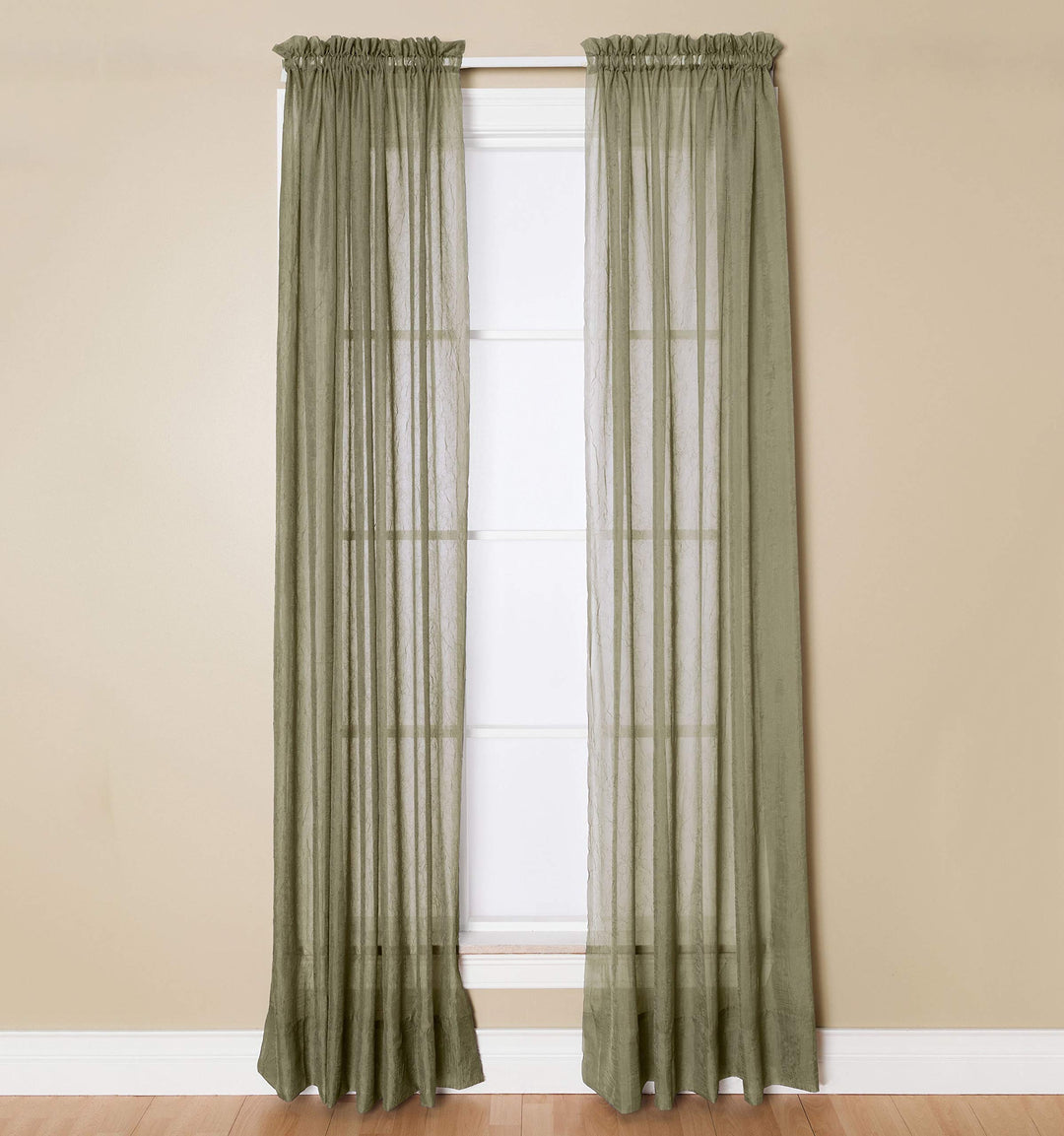 1 X Miller Preston 52"x84" Basil (Sage) Crushed Voile Rod Pocket Panel 52 x 84 - Basil