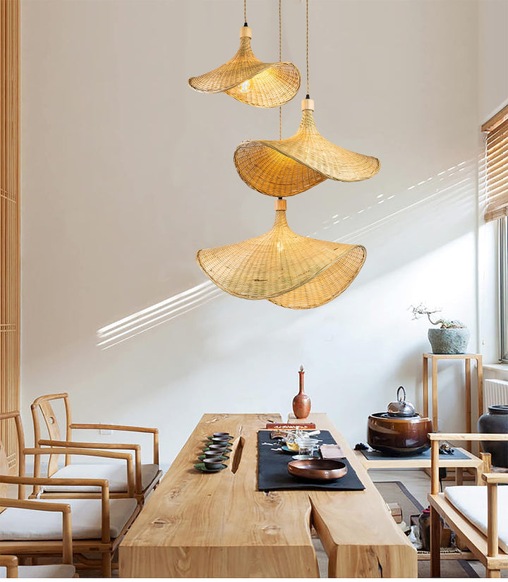 rattan pendant ighting modern farmhouse natura traditiona rattan drum three