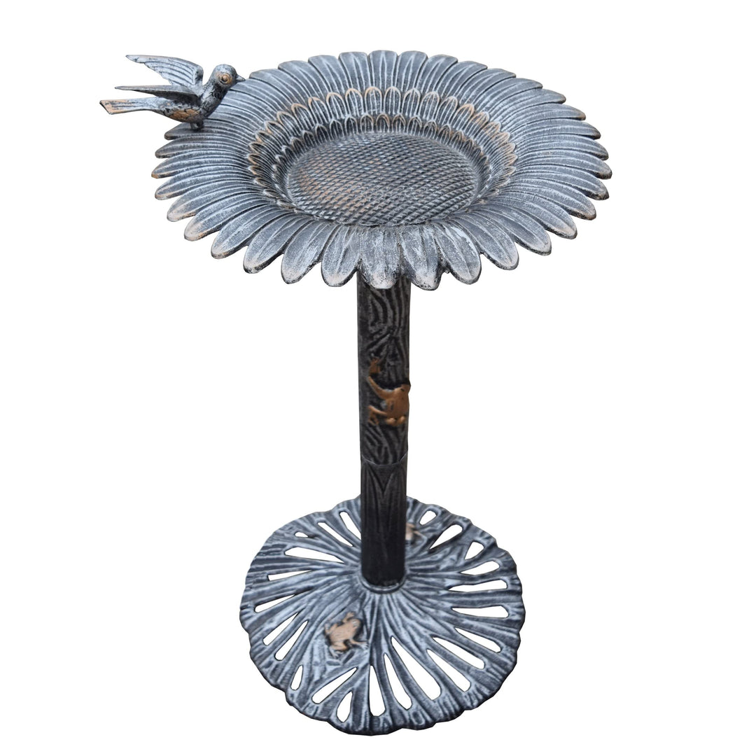 Oakland Living Corporation Premium Sunflower Bird Bath /Black