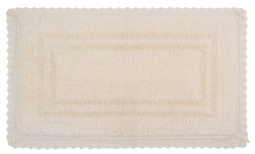 Home Weavers Opulent eversible Bathmat 100% Cotton Bathroom ugs Set Washable 21"x34" - Ivory