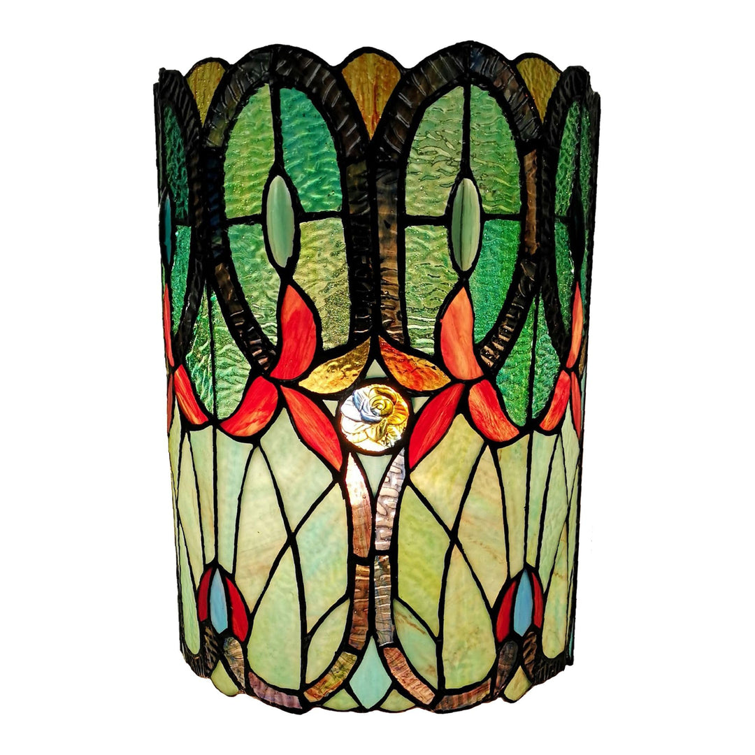 Tiffany Style Wall Lamp 2 Light Stained Glass Green Blue Vintage Antique for Multi-color