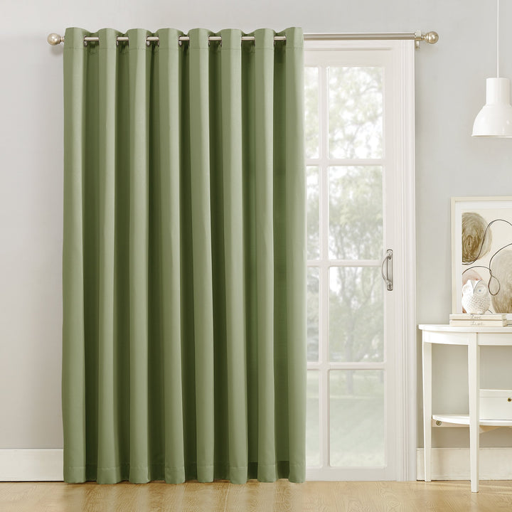 Sun Zero Barrow Energy Efficient Grommet Sliding Patio Door Curtain Panel 100" x 100 x 84 - Sage Green