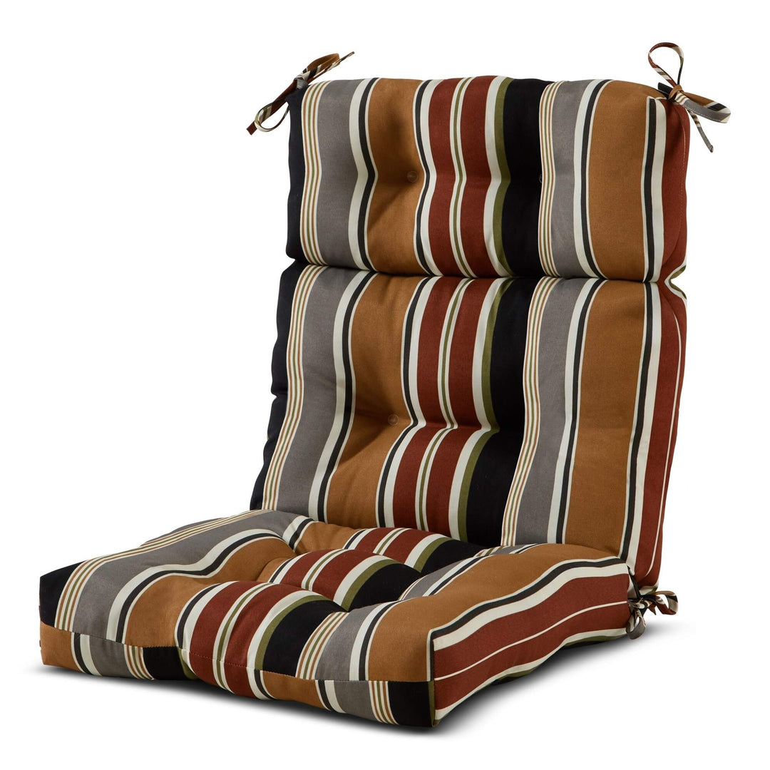 Brick 22-inch X 44-inch Outdoor High Back Chair Cushion Brown Grey