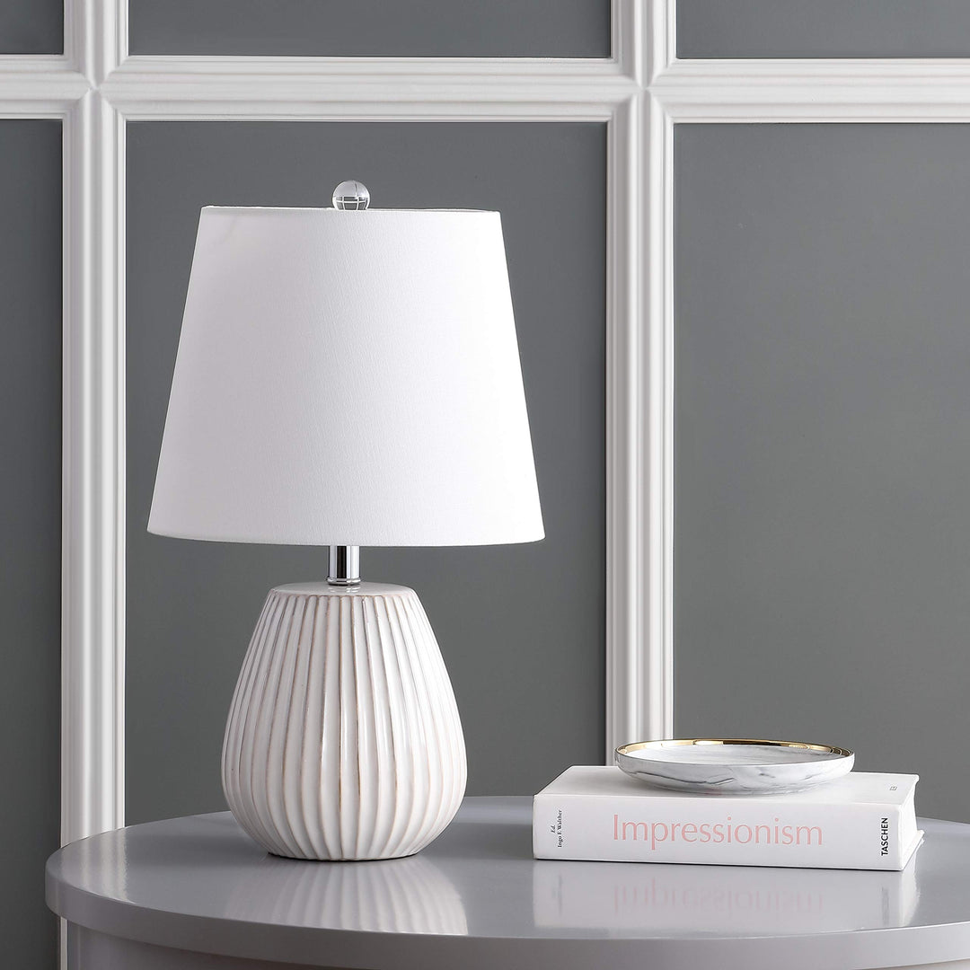 SAFAVIEH Lighting Collection Kole White 21-inch Bedroom Living Room Home