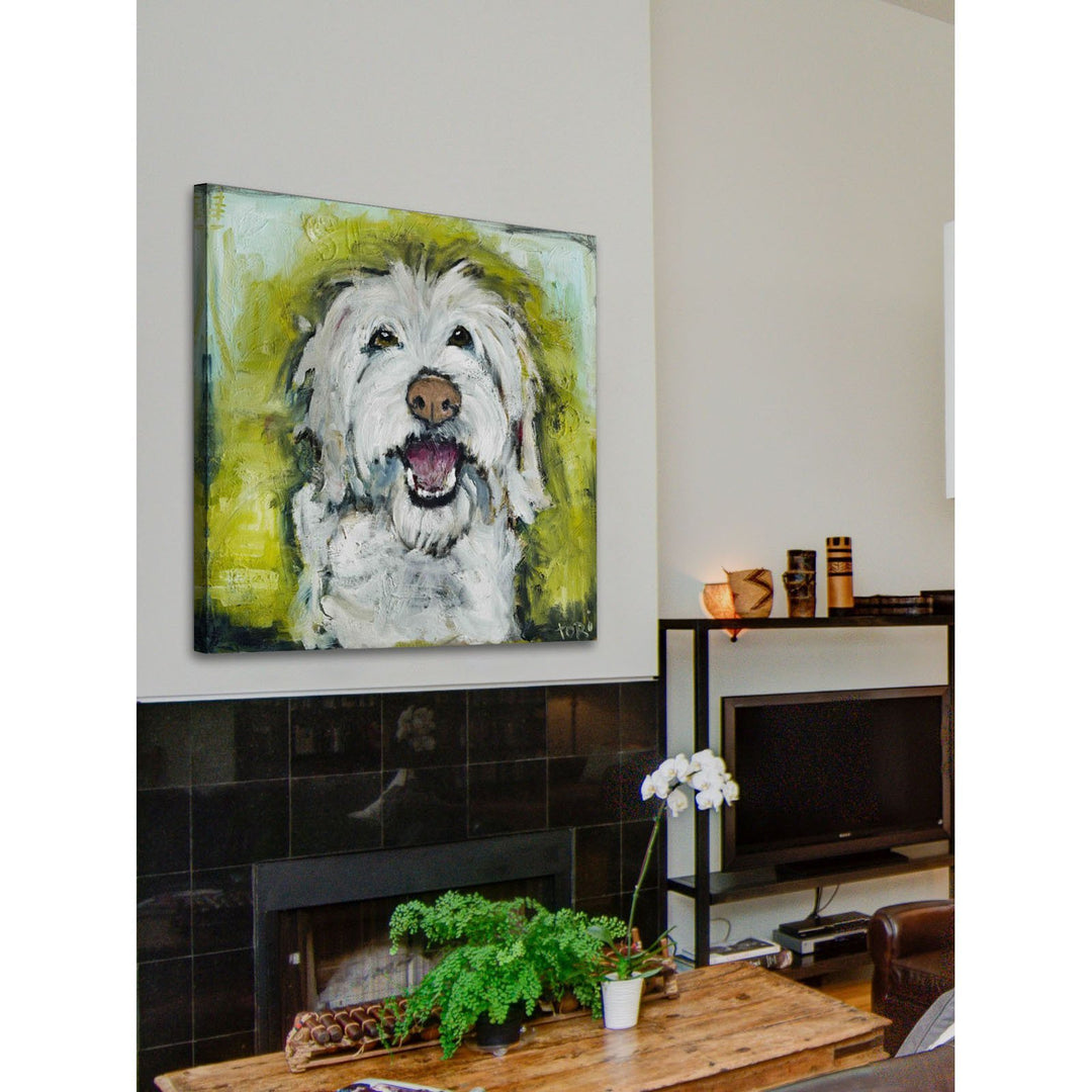 Marmont Hill 4x4 Smiley Dog by Tori Campisi Painting Print on Wrapped Canvas