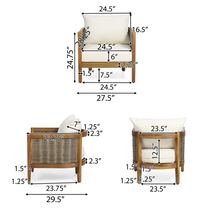 Christopher Knight Home urchett Outdoor Acacia Wood Club Chairs with Cushions