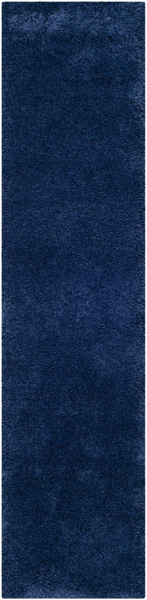 SAFAVIEH Milan Shag Collection Runner Rug - 2' x 8' Navy Solid Design