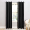 Sun Zero Barrow Energy Efficient Grommet Curtain Single Panel 54 x 95 - Black