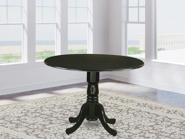 East West Furniture DLT-BLK-T Dublin Modern Kitchen Table - a Round Dining Table DLT-BLK-TP