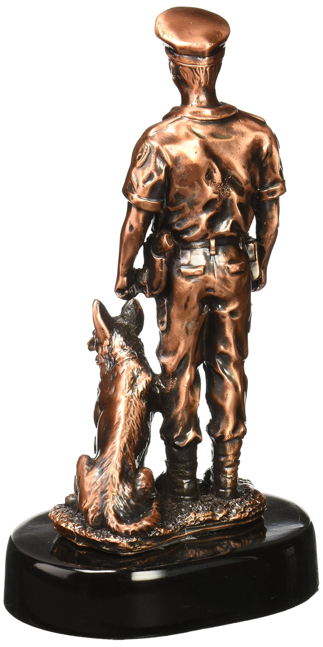 StealStreet SS-BA-DC1489AT 8 Inch Bronze Police Officer with Trained Dog on Duty