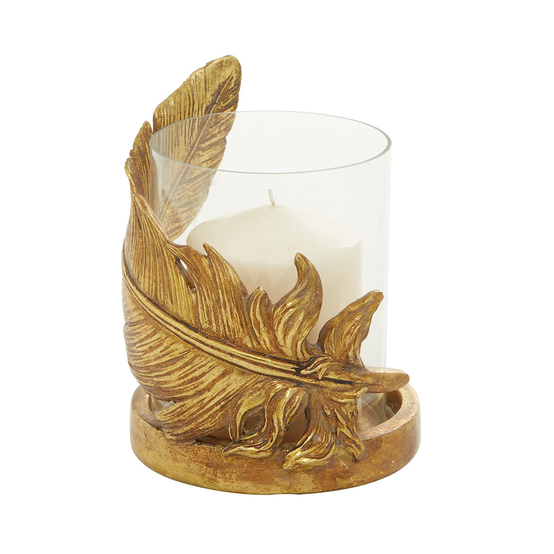 Gold Glass Traditional Candle Holder 8 X 5