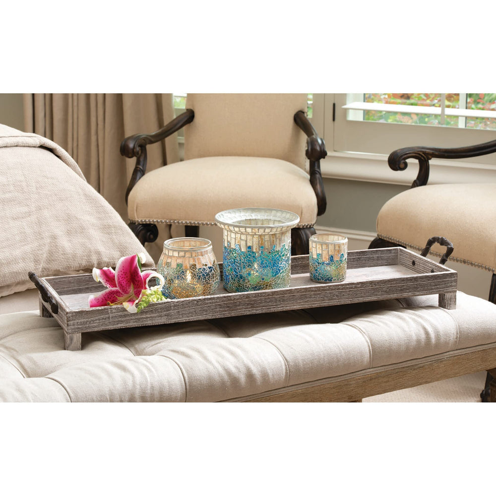 Ashwood Long Tray Brown Wood - Diamond Home USA