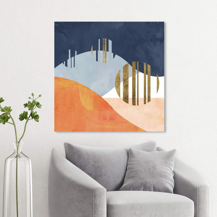 Wynwood Studio Abstract Wall Art Canvas Prints 'The Desert Night' Geometric Home 30 x 30