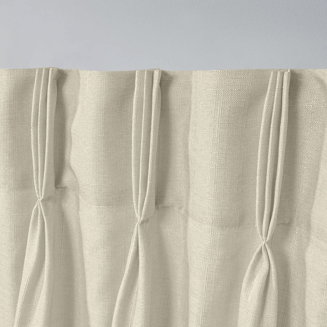 Exclusive Home Loha Light Filtering Pinch Pleat Curtain Panel Pair 96" Length 27x96 - Natural