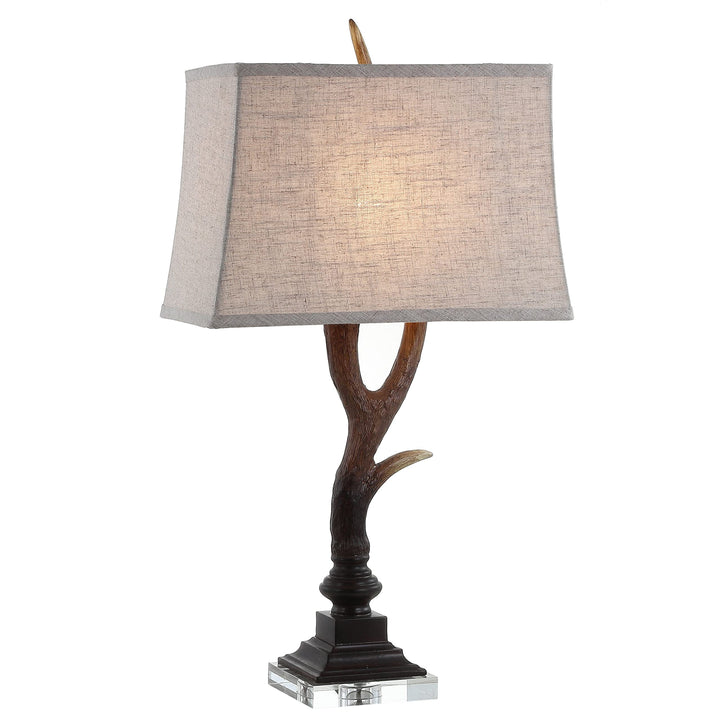 Watts 29.5" Rustic Resin/Crystal Led Table Lamp Brown/Clear Brown Bohemian