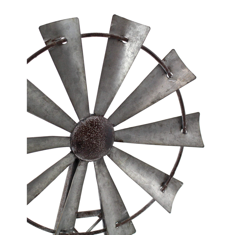 2 Piece Brown Grey Rustic Windmill Themed Table Decor Set Silver Gray - Diamond Home USA