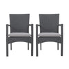 Christopher Knight Home Corsica Outdoor Wicker Dining Chairs with Cushions 2-Pcs Grey