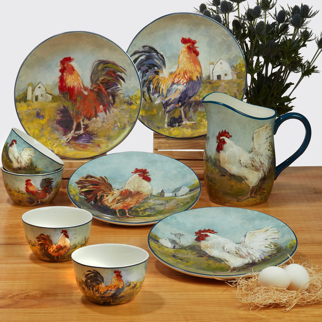 Certified International Rooster Meadow 22 oz. Mugs Set of 4