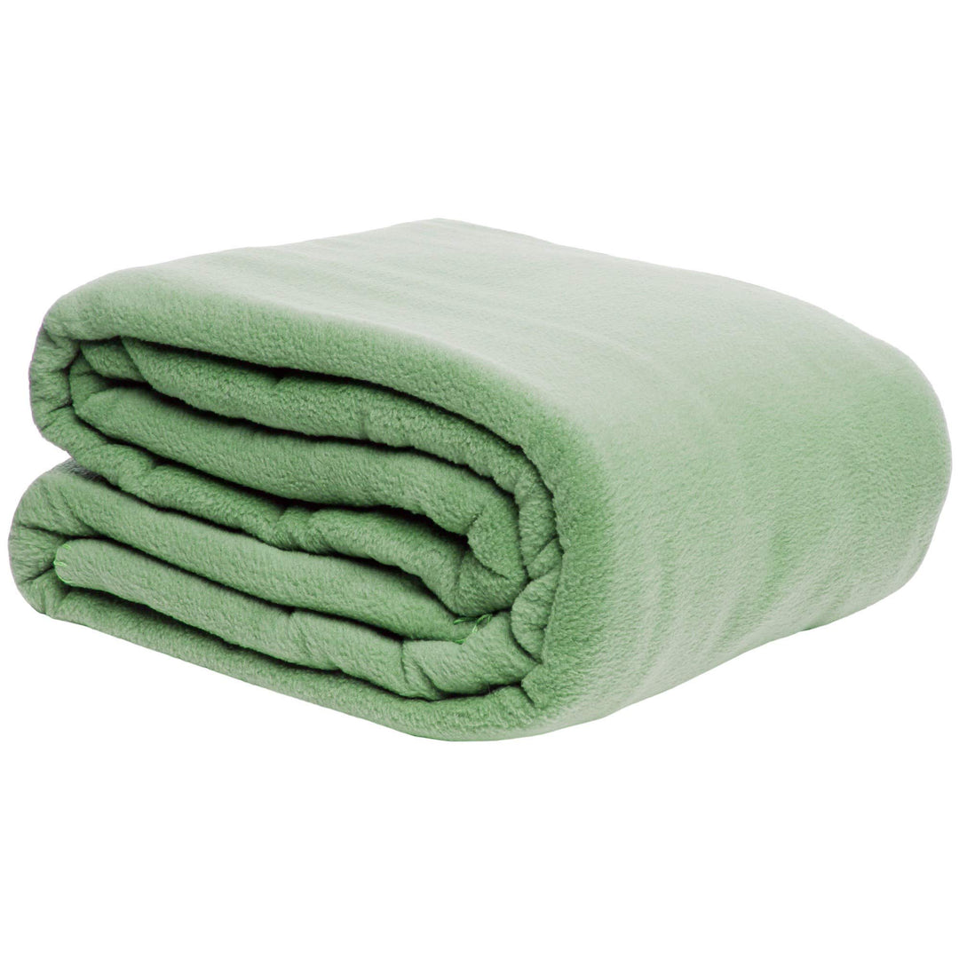 Luxury Sage Green Fleece Throw Blanket Full Queen Solid Color Weighted Throw Full / Queen - Sage